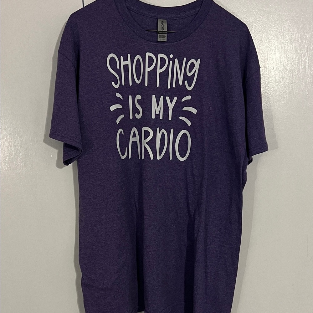 Gildan Purple  Cotton Tee. Light weight. GILDAN size LARGE SHOPPING IS MY CARDIO